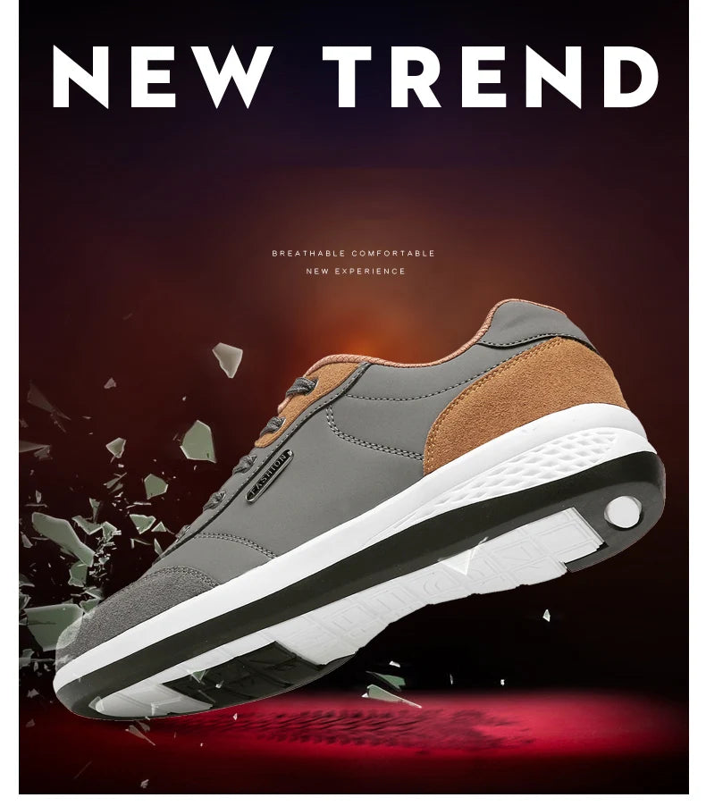 Men Shoes Sneakers PU Leather Trend Casual Shoes Fashion Breathable Leisure Male Sneakers Non-Slip Footwear Men Vulcanized Shoes