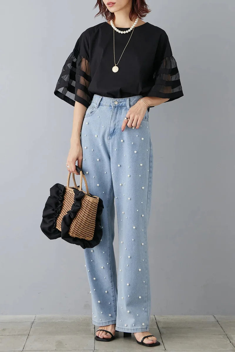 Flare Sleeve Shirts & Blouses Fashion Loose 2026 Woman Blusas New Arrivals Camisas Japan Korean Ropa Mujer Summer Tops