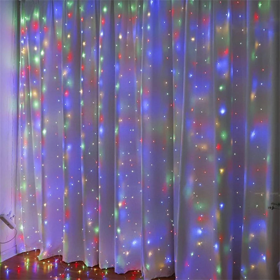 Window Led Curtain String Lights 8 Modes Light Fairy For Bedroom Usb Powered With Remote Control Party Wedding Decoration Gifts