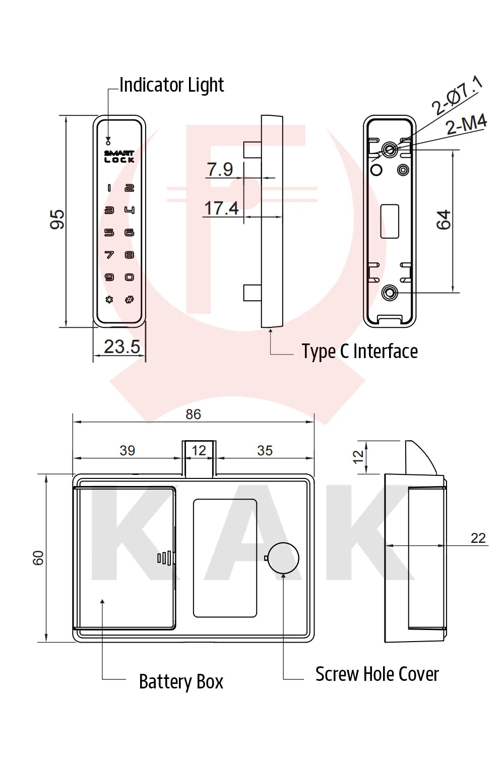 KAK Security Cabinet Password Locks Keyless Door Lock Drawer Combination Code Lock for Gym Locker Lock Electronic Furniture Lock