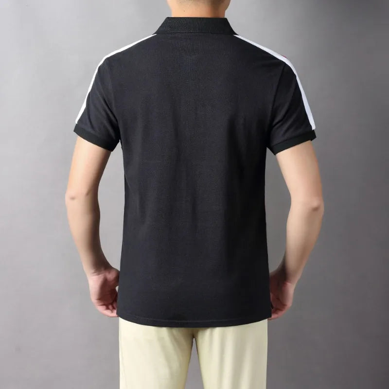 Plus Size 7XL 100% Cotton Summer Men's Polo Shirts Luxury Short Sleeve Contrast Color Letter Embroidery Simple Casual Male Tees