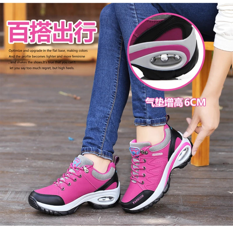 Casual Shoes For Spring And Autumn For Women, Thick Sole Shock-Absorbing Cushion Outdoor Shoes Middle-Aged Mother Travel Shoes