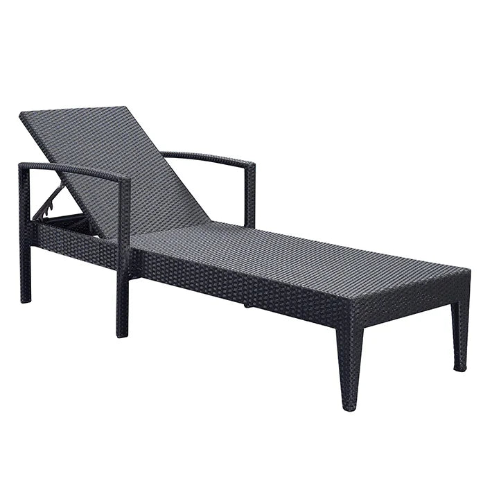 Outdoor Adjustable Rattan Wicker Black Chaise  Hotel Garden Patio Swimming Pool Aluminum Sun rs for Bench Garden Out