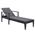 Outdoor Adjustable Rattan Wicker Black Chaise  Hotel Garden Patio Swimming Pool Aluminum Sun rs for Bench Garden Out