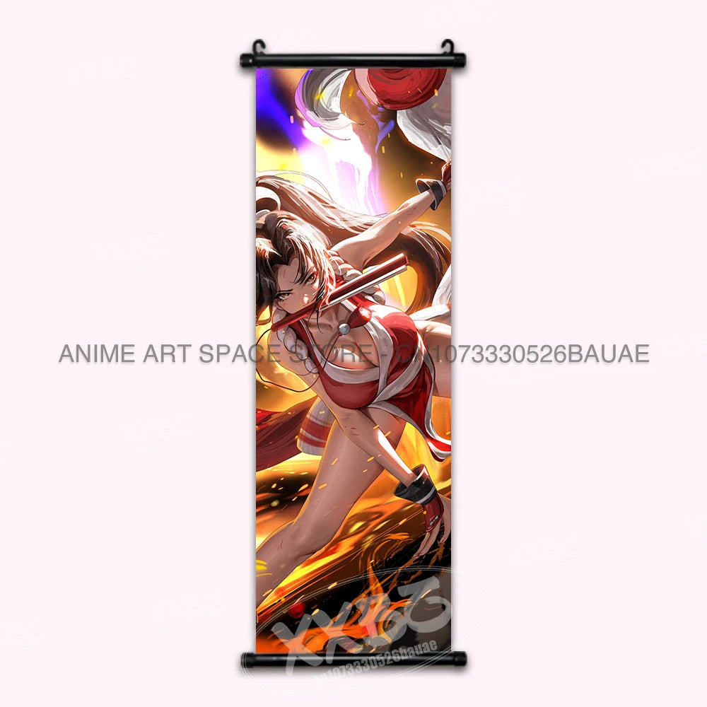 Street Fighter Hanging Painting Fighting Game Wall Artwork Gouken Scrolls Picture Sakura Kasugano Print Canvas Poster Home Decor