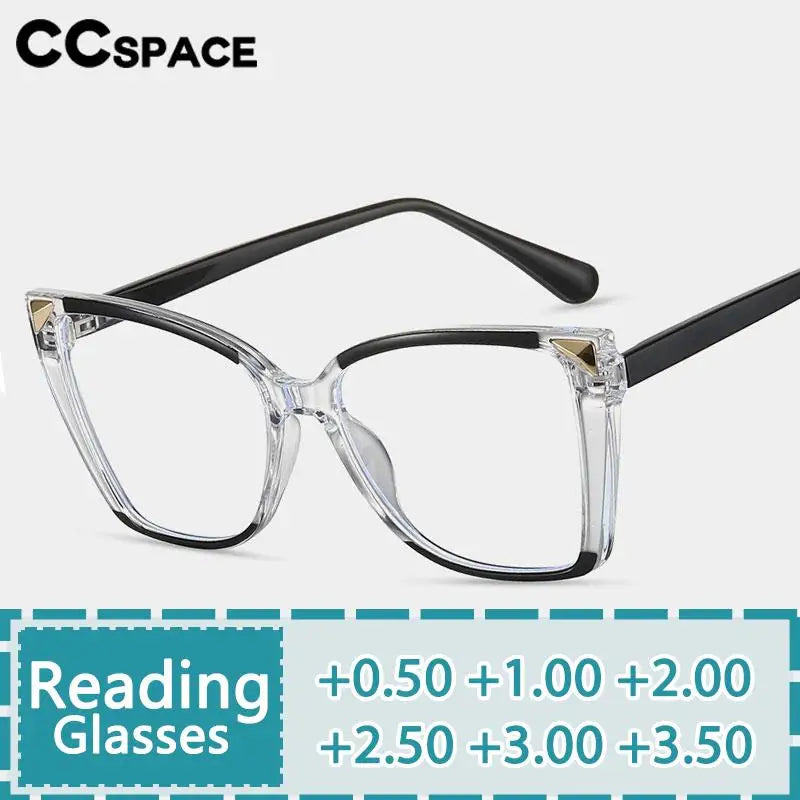 R57466 Fashion Square Anti Blue Light Glasses Trend Spring Hinge Prescription Spectacles Frames Women Optical Reading Glasses