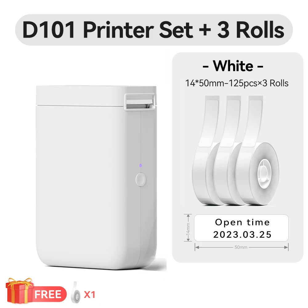 Niimbot D101 Thermal Label Printer Wireless Pocket Barcode Maker Inkless 10-25mm Width Mobile Sticker Printer for Office Home