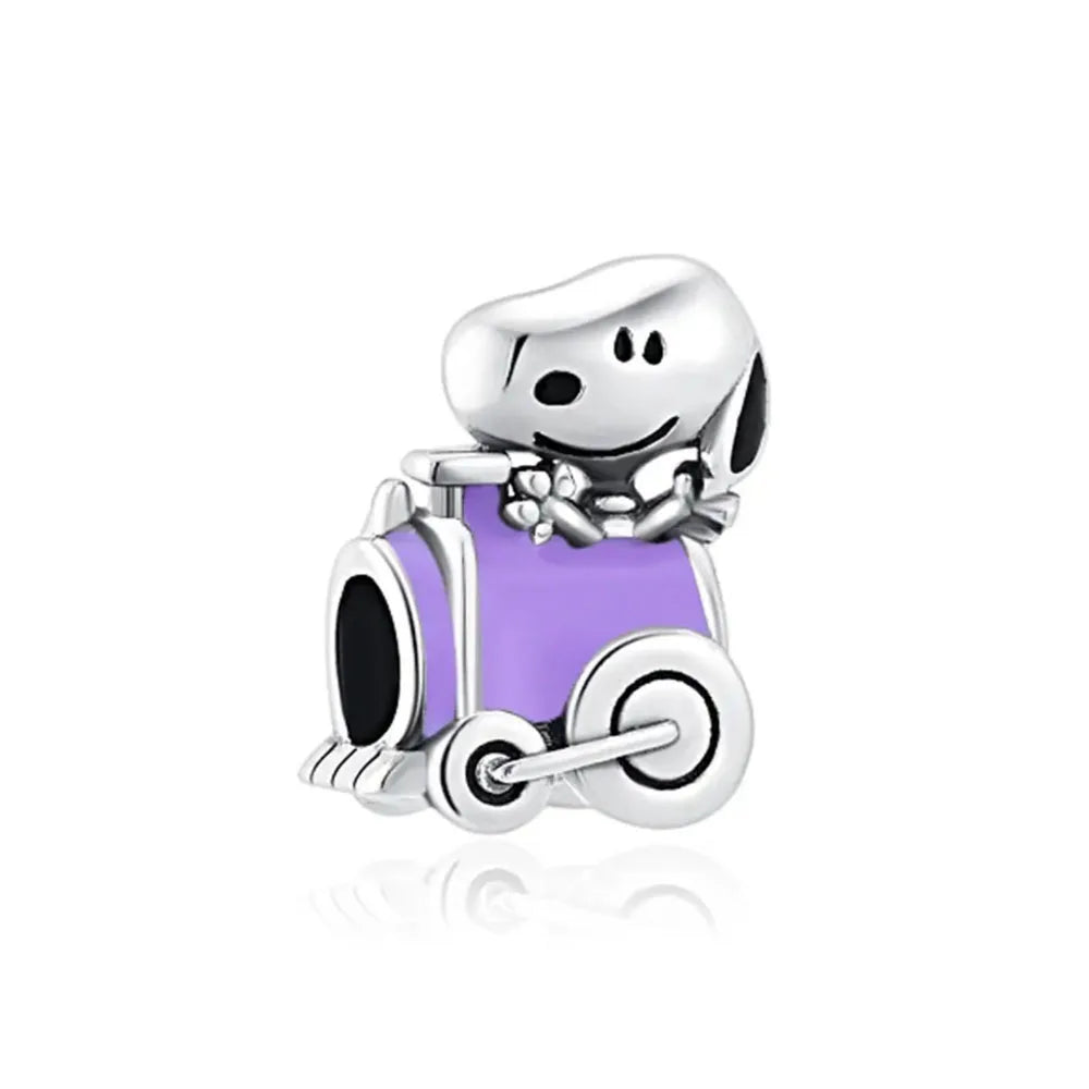 Cartoon 925Silver Balloon Dog, Red House, Watermelon Dog Male and Female Pendant,Fit Bracelet DIY Jewelry for Girls and Children