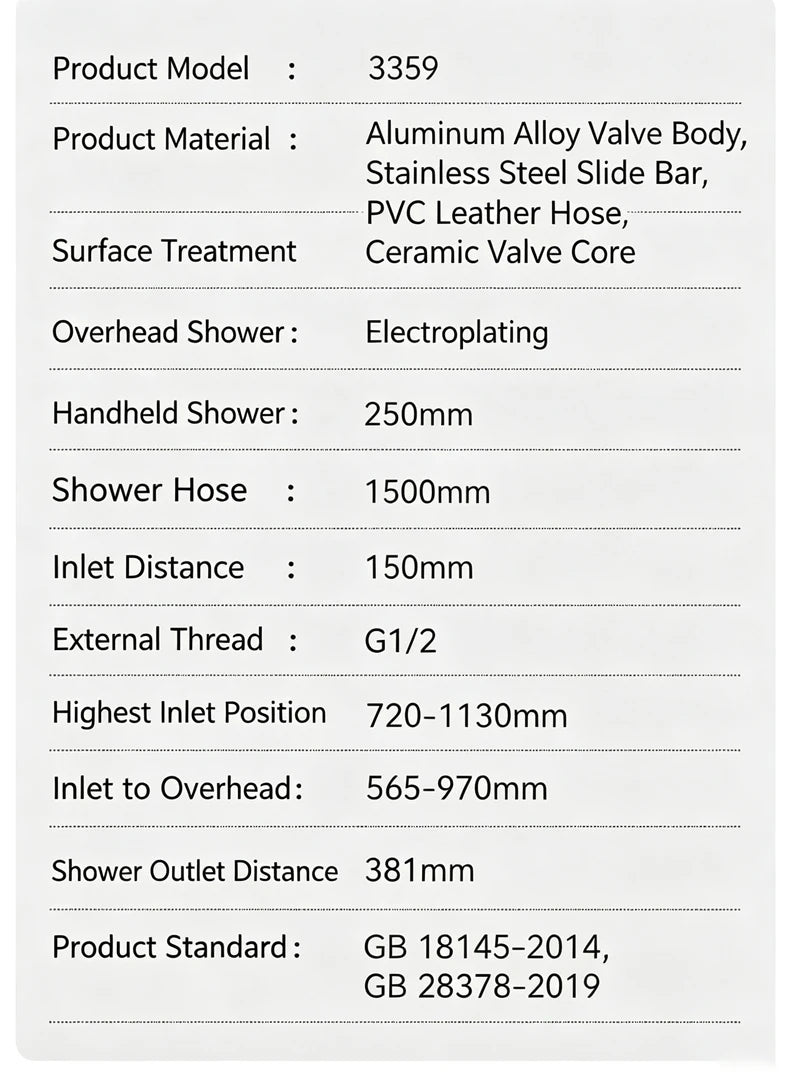 Modern Various Bathroom Shower Set Wall Mounted Aluminum Rainfall Shower Faucet Set Bathtub Showers Full Kit