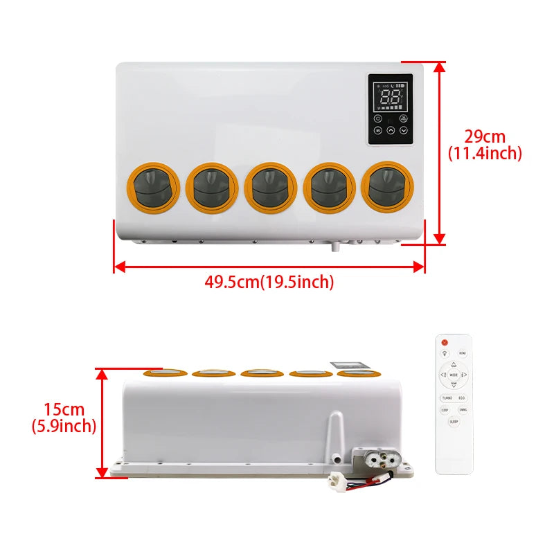12V 24V Universal Refrigeration Automobile Air Conditioner Wall-mounted Evaporator Assembly For Engineering Vehicle Truck RV