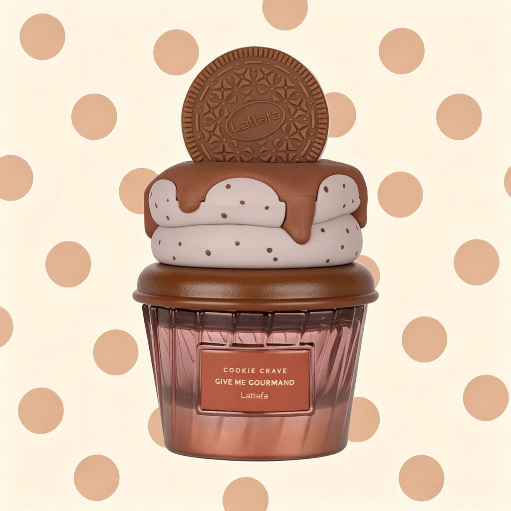 Yara Lattafa Cookie Crave Give Me Gourmand Eau De Parfum Long Lasting Sweet Cookie Cream Gourmand Fragrance Women Perfume Cute Cupcake Cookie Cap Bottle Dessert Scent Holiday Gift for Ladies