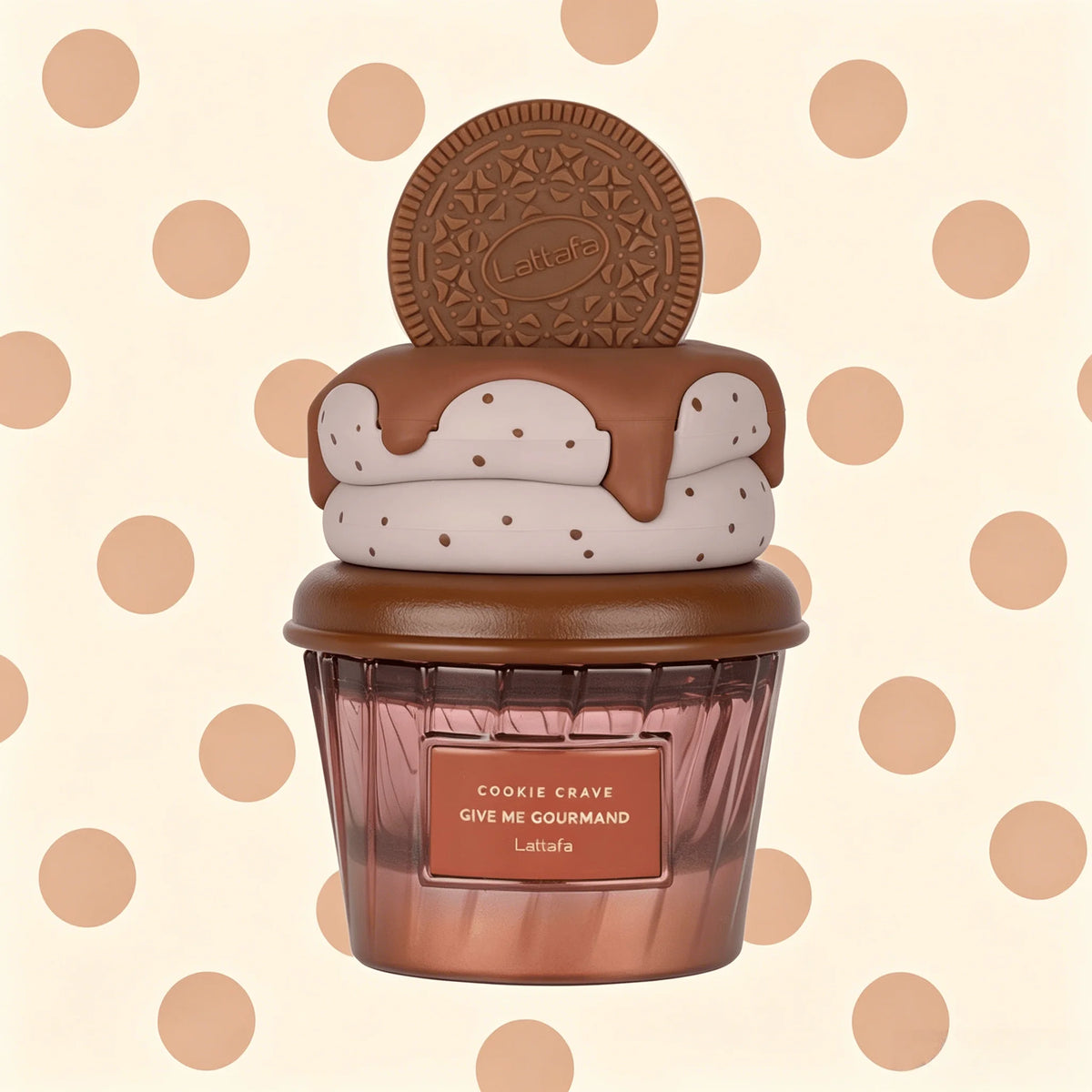 Yara Lattafa Cookie Crave Give Me Gourmand Eau De Parfum Long Lasting Sweet Cookie Cream Gourmand Fragrance Women Perfume Cute Cupcake Cookie Cap Bottle Dessert Scent Holiday Gift for Ladies