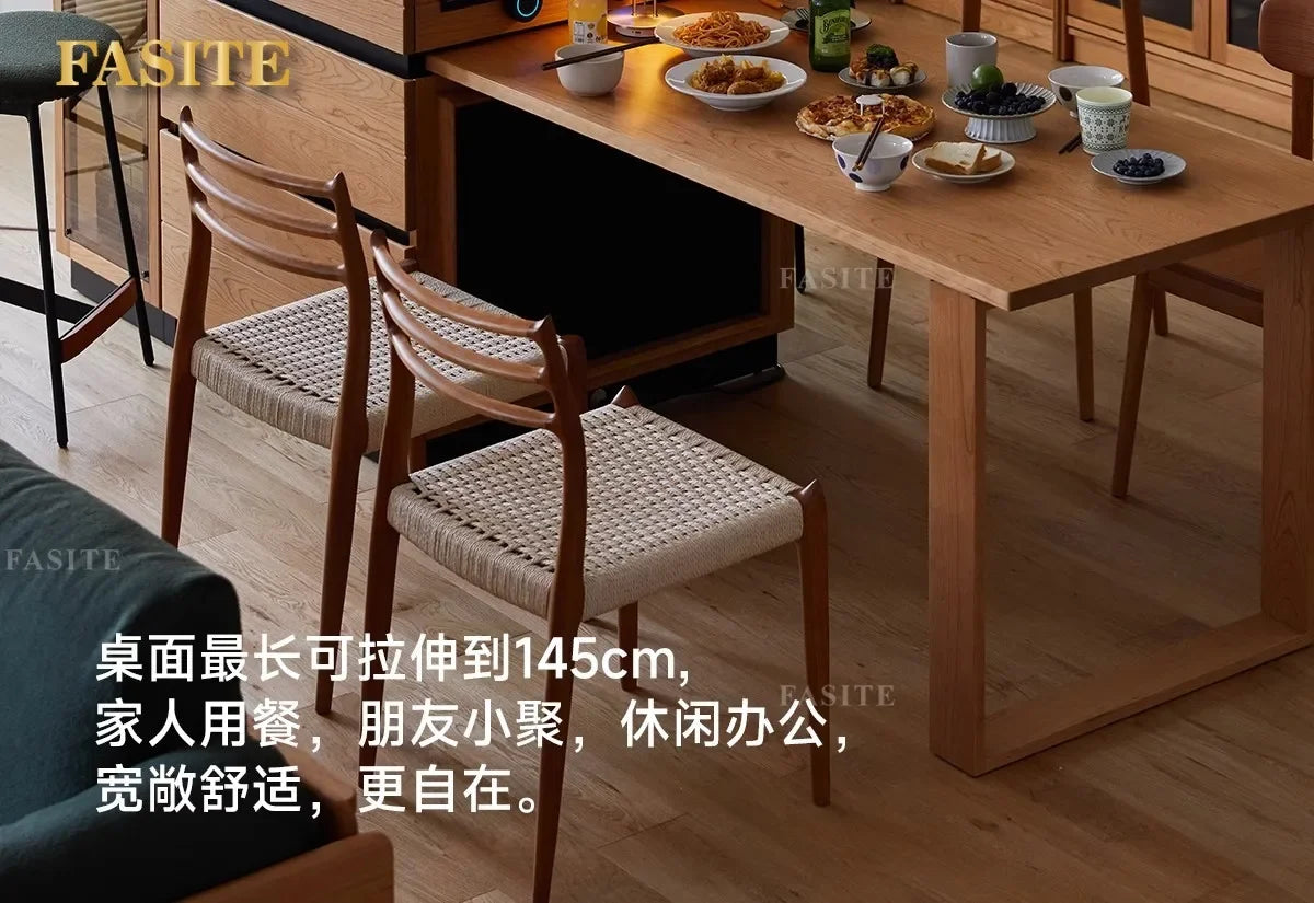 Solid wood island table retractable small apartment open integrated bar cabinet rock locker