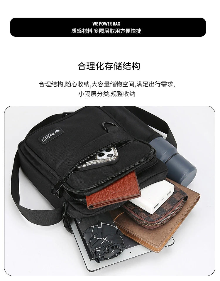 Fashion Casual Men's Bag Handbag High Quality Man Crossbody Bags Easy Travel Bag Stylish Men's Shoulder Bag With Bottle Pocket