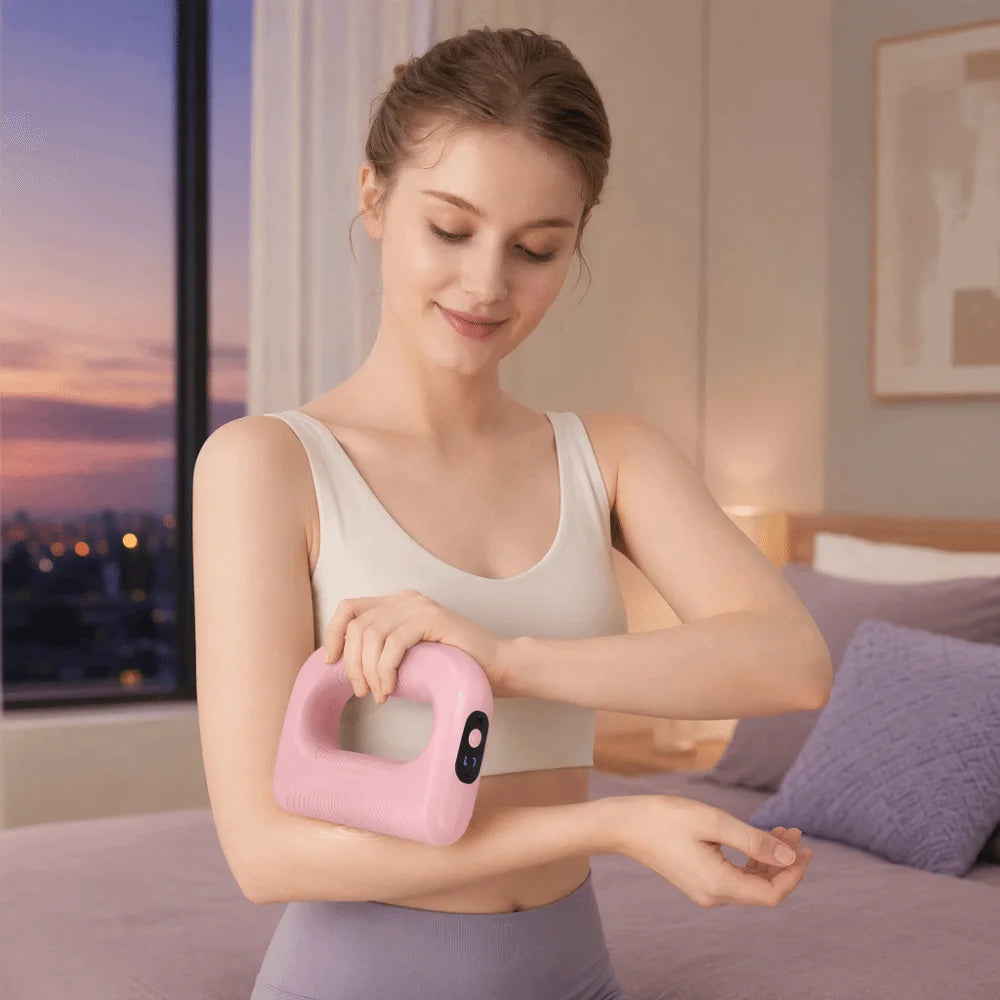 Portable Electric Fascia Massage Ring Adjustable Speed Fat Burning Electric Body Slimming Machine Compact Size with Belt