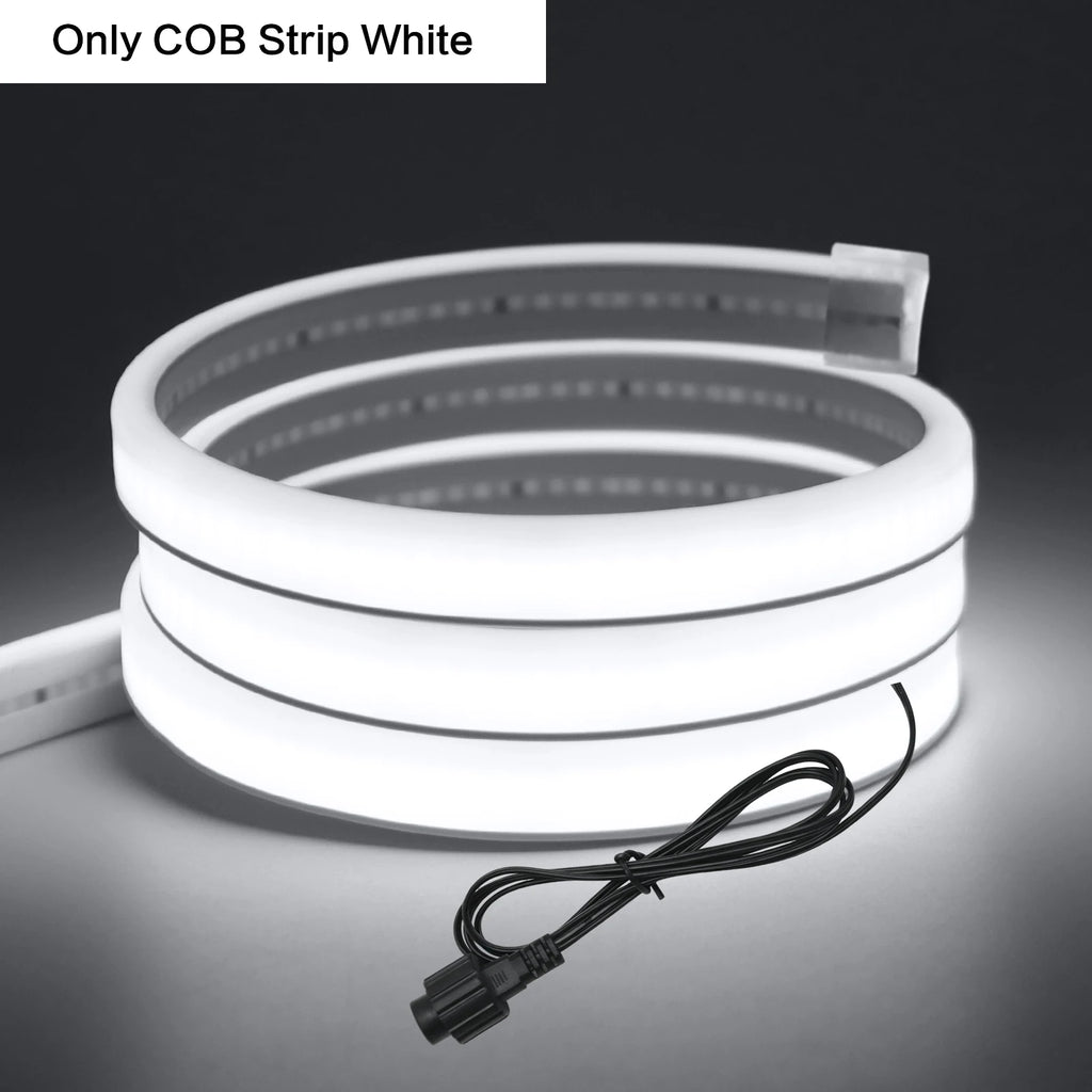 24V Solar COB LED Strip Neon Outdoor Waterproof Garden Lighting White Natural Warm 320LEDs/M Flexible Silicone Tape 0.5m-10m