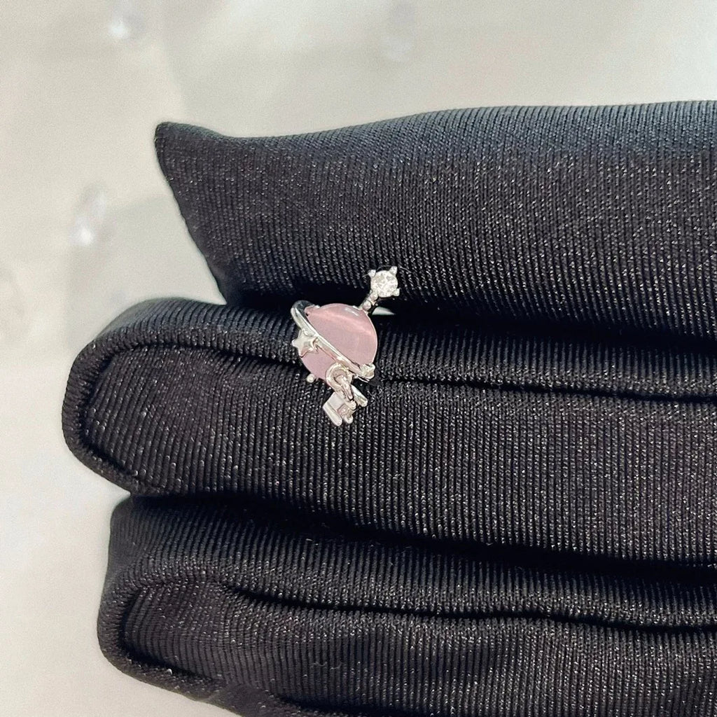 1 PCS New Fashion Cute Pink Zircon Crystal Ear Bone Nail 316L Medical Titanium Steel Earrings for Women Y2K Punk Jewelry