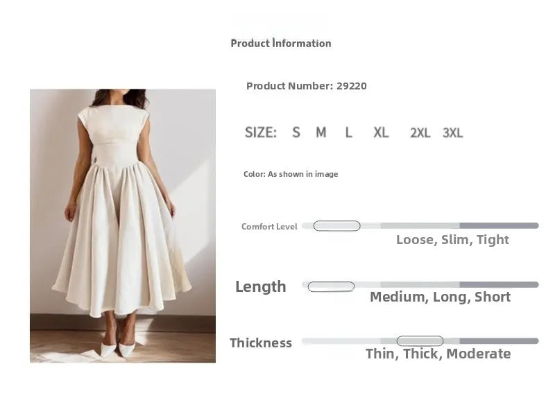 Elegant Pure Color Backless Slimming Dress Summer 2026 New Arrival Women's Fashion High Waist Floor Length No Sleeve