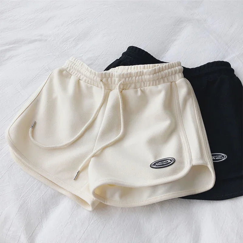 SMVP 2026 Women Casual Drawstring Sports Shorts Thin High Waist Yoga A-line Shorts Loose Women Running Straight Trousers Summer