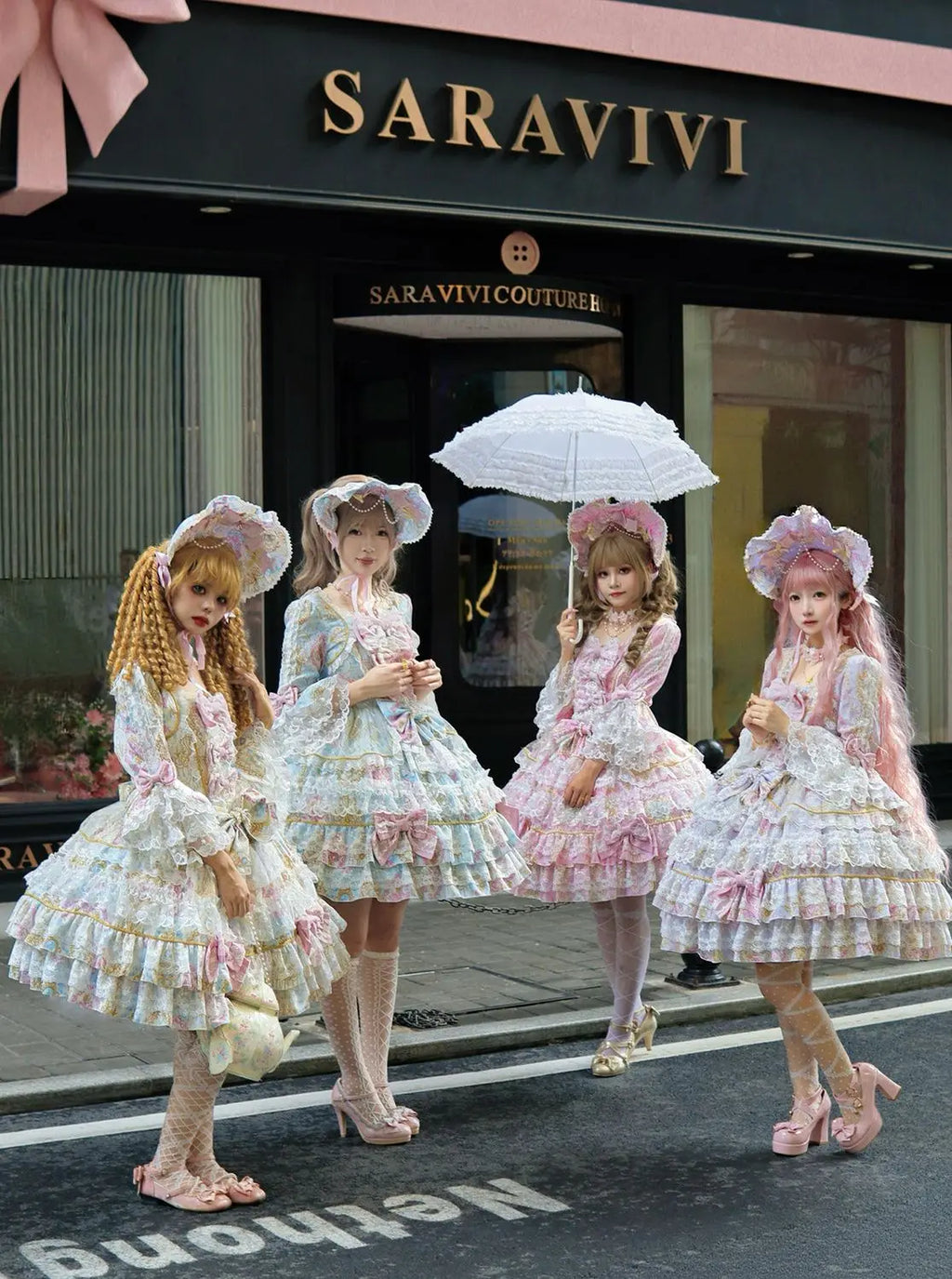Original Design Lolita Sweet Long Sleeve OP Dress Women Autumn Super Fairy Cute Bow Birthday Party Girls Princess Dresses