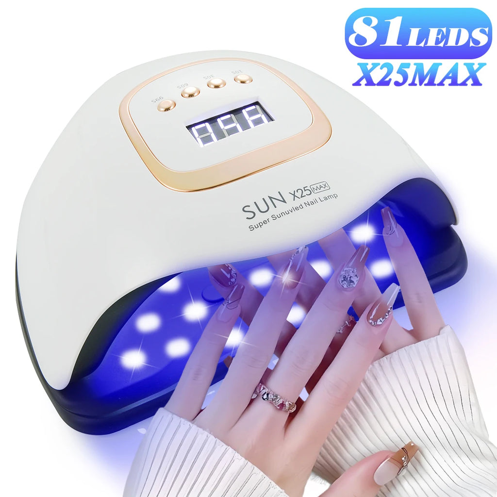 81 LEDs Professional Nail Dryer LED UV Lamp SUN X25 for Nails Gel Polish Dryer Light Nail Art Accessories Curing All Gel Nail