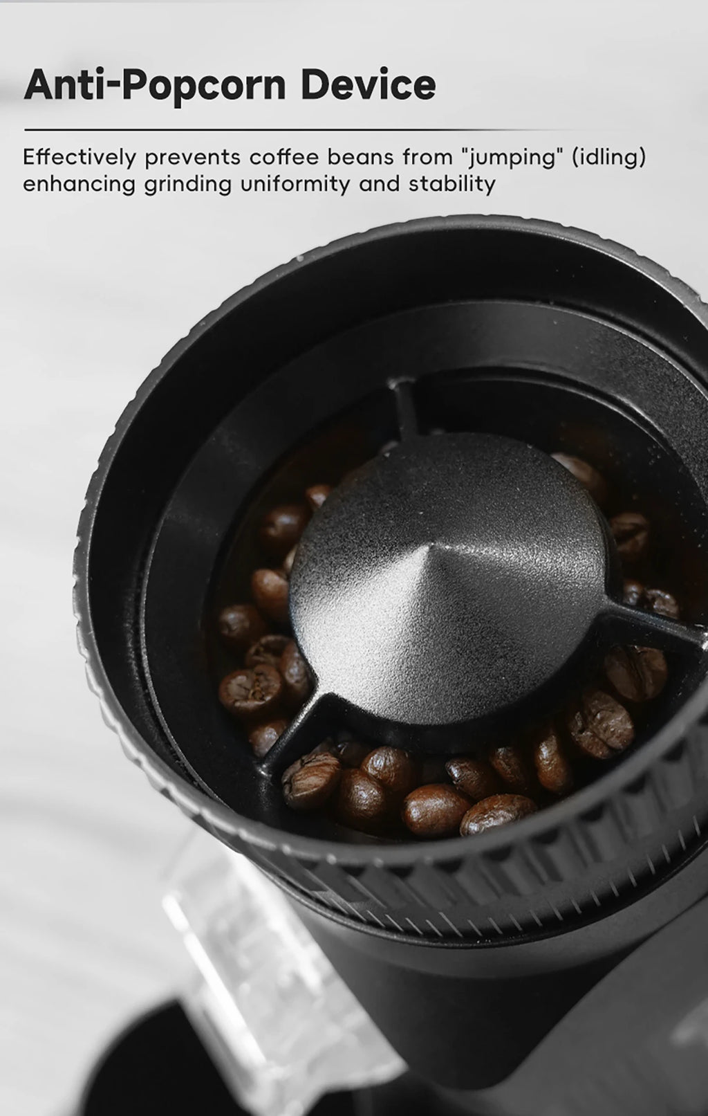 STARSEEKER E64 Electric Coffee Grinder Home 64mm Titanium Plated Flat Burr 1800RPM For Espresso Coffee Bean Stepless Adjustment