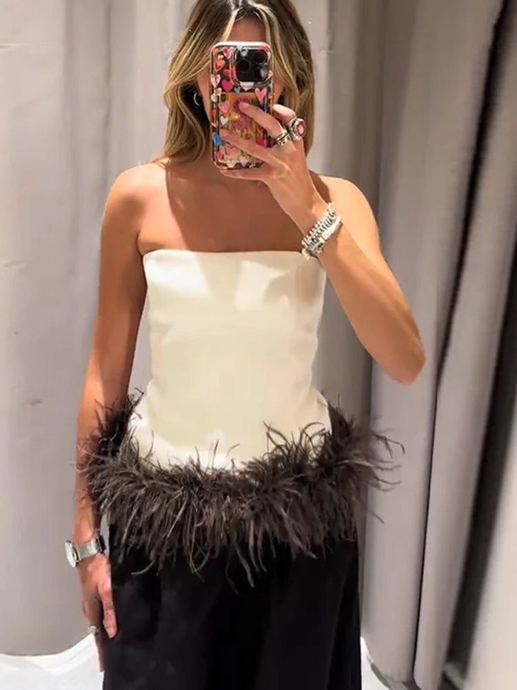 Sexy Women's Dress Halter Sleeveless Backless Slim Hip Package Tassel Female Dresses 2025 Autumn Party Christmas Chic Lady Robe