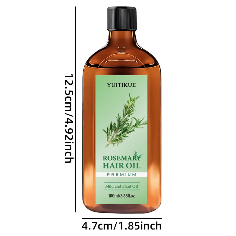 YUITIKUE Premium Rosemary Hair Oil | Mild Plant-Based Formula | For Gentle Hair & Scalp Nourishment & Healthy Hair Care 100ml