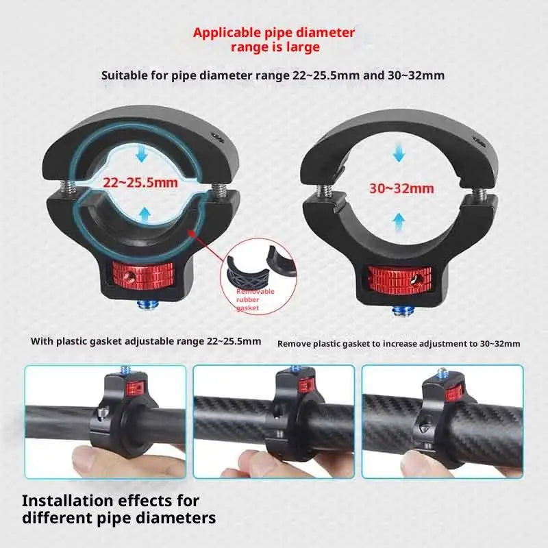 Motorcycle Bicycle Handlebar Clip Holder 1/4 Screw Mount Bike Seatpost Clamp For 12 11 Camera Motorcycle Metal Bracket