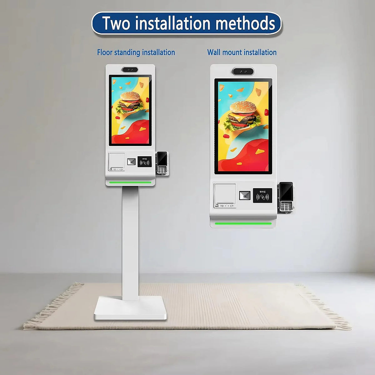 21.5/23.6/27/32 Inch Touch Screen Ordering Kiosk Windows Android Interactive Outdoor Self Ordering Payment Machine