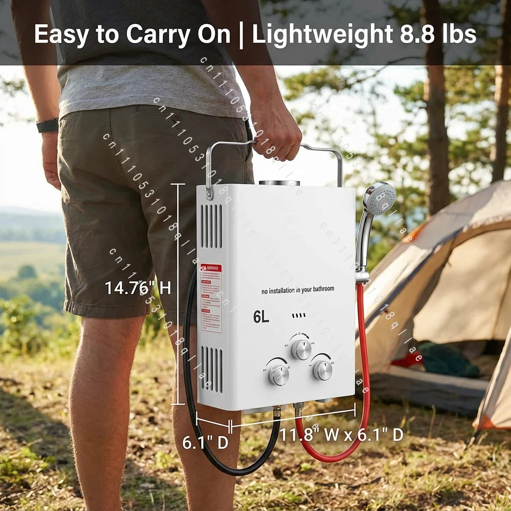 New Portable Gas Water Heater for RV Outdoor Camping Handheld Instant Hot Water Device