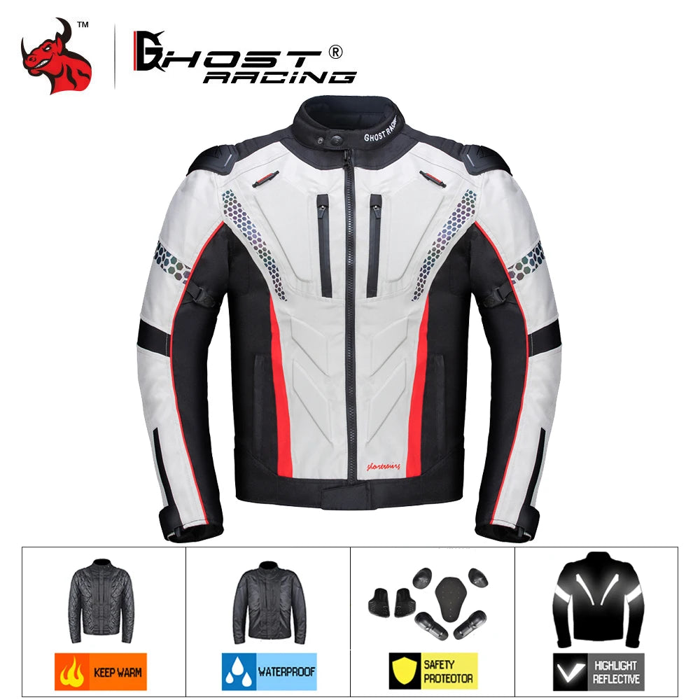 Motorcycle Jacket and Pants Suit Set Waterproof Windproof Protective Riding Gear for All Seasons Touring and Commute