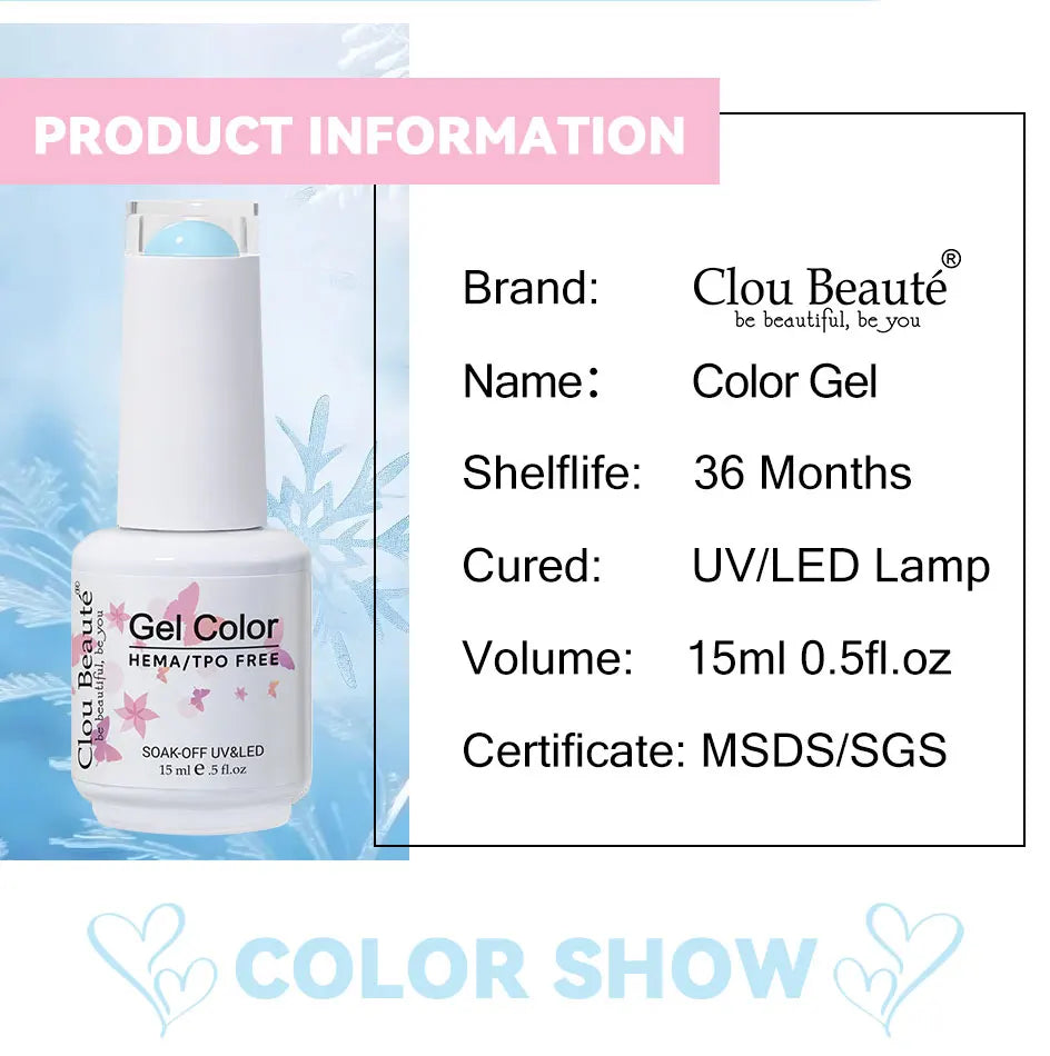 Clou Beaute HEMA TPO FREE Caramel Brown Wine Red Coffee Gel Nail Polish High Pigment Autumn Nail Art Full Coverage UV Varnish