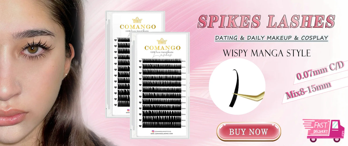 CoMango Luxury Fox Eye Brown Eyelash for Extension 5D Pre-made Lash Bundles 7-14mm Colorful False Eyelash