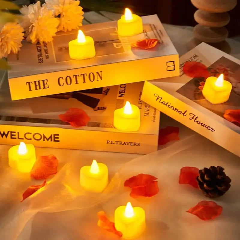 Flameless Led Candle Heart-shaped Electronic Battery-Power Tealight Candles for Home Christmas Party Wedding Decoration