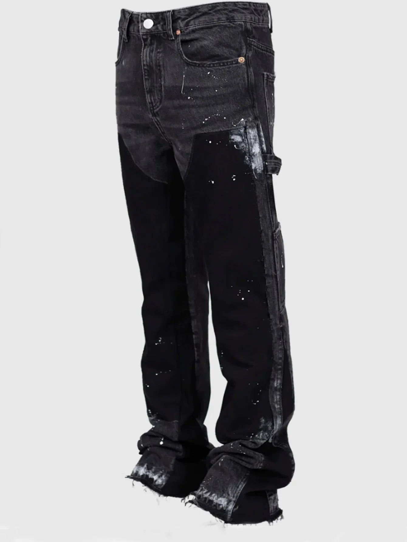 Washed Jeans Men Vintage Ankle Length Trousers Mid Waist Pockets Button Zipper Fly Distressed Denims Streetwear Straight Pants