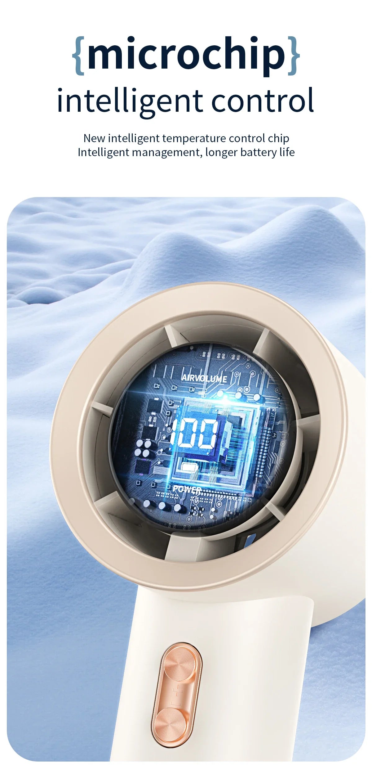 Handheld High-Speed Fan mini Portable Air Conditioner with Six Fans and 199 Levels of Infinite Adjustment