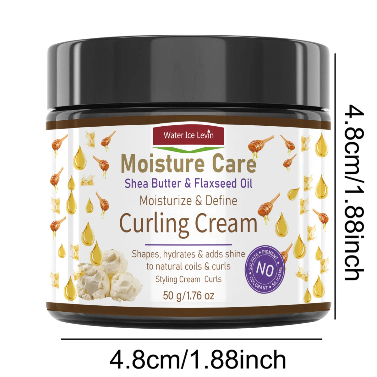 50g Moisture Care Curling Cream With Shea Butter Flaxseed Oil Moisturizes Hair Create Shiny Healthy Curls Define Natural Coils