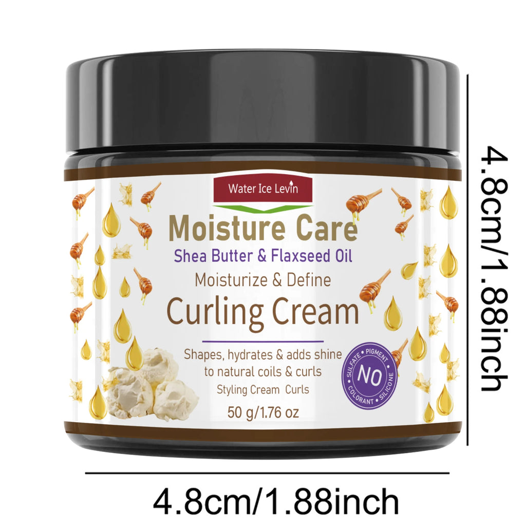 50g Moisture Care Curling Cream With Shea Butter Flaxseed Oil Moisturizes Hair Create Shiny Healthy Curls Define Natural Coils