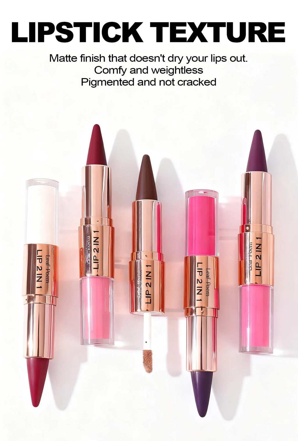 Sexy Red Black Lipstick Waterproof Lipliner Makeup Black Purple Rose Double Head Matte Lipgloss Tapered Lip Liner Contour Pencil