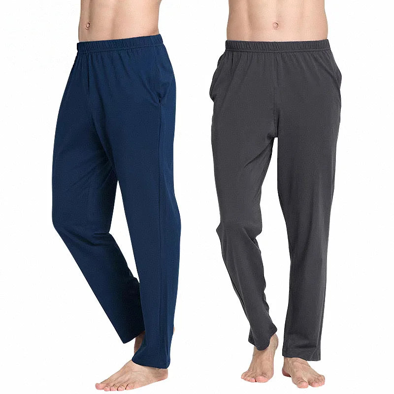 High-Waisted, Stylish Men's Pajama Pants, Loose Fit, Summer Casual, Plus Size, High-Quality, Thin, Home Wear Long Pants for Spring and Autumn