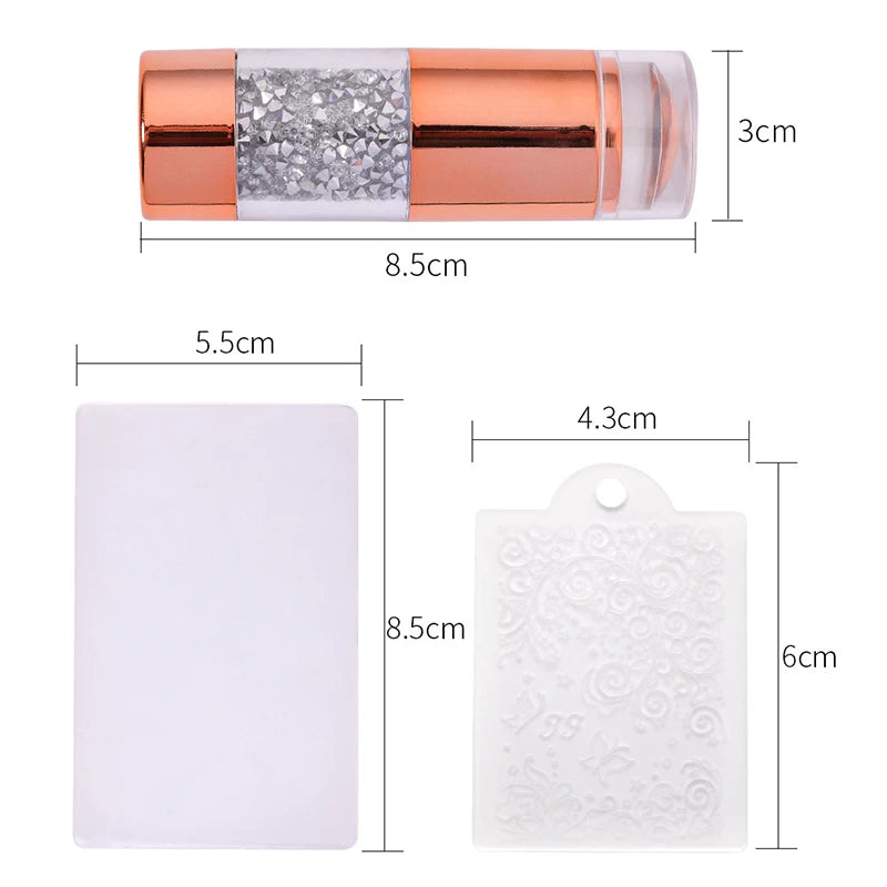 Nails Art Stamping Plates Kit French Manicure Design Plate Stamp Polish Stencil Template Seal Stamper Scraper Accessories Tools