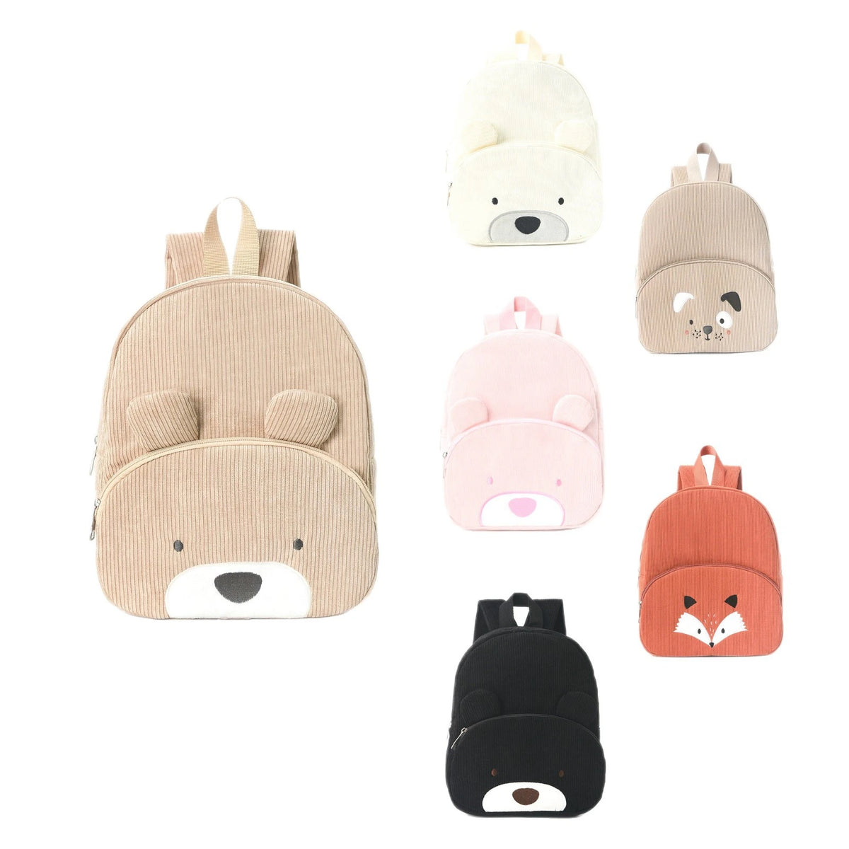 Personalized Name Embroidered Kids Backpack Pastel Corduroy Toddler Bag Soft Ribbed Fabric School Pack Cute Kindergarten Gift