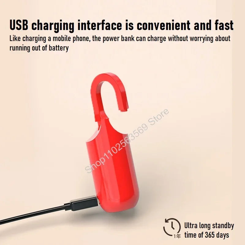 Mini Fingerprint Padlock USB Keyless Luggage Lock Electronic Lock Smart Biometric Fingerprint Door Lock Quick Unlock for Travel