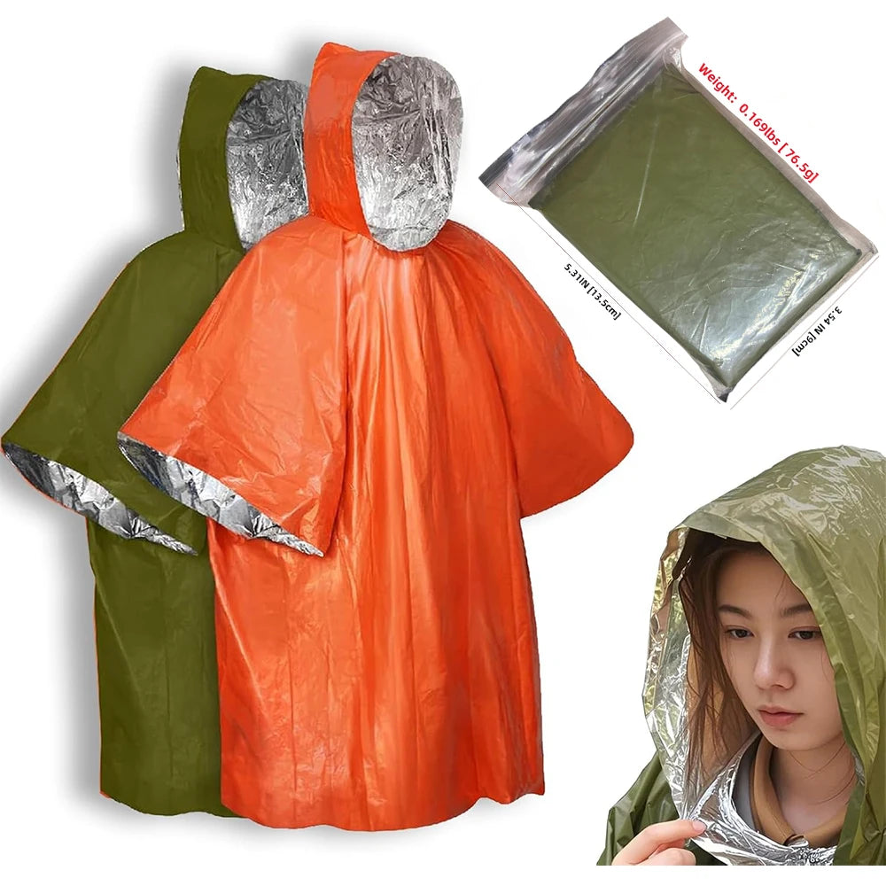 Camping Raincoat Waterproof Survival Emergency Outdoor Multifunction Reflective Clothing Camping Gear Survie Hiking