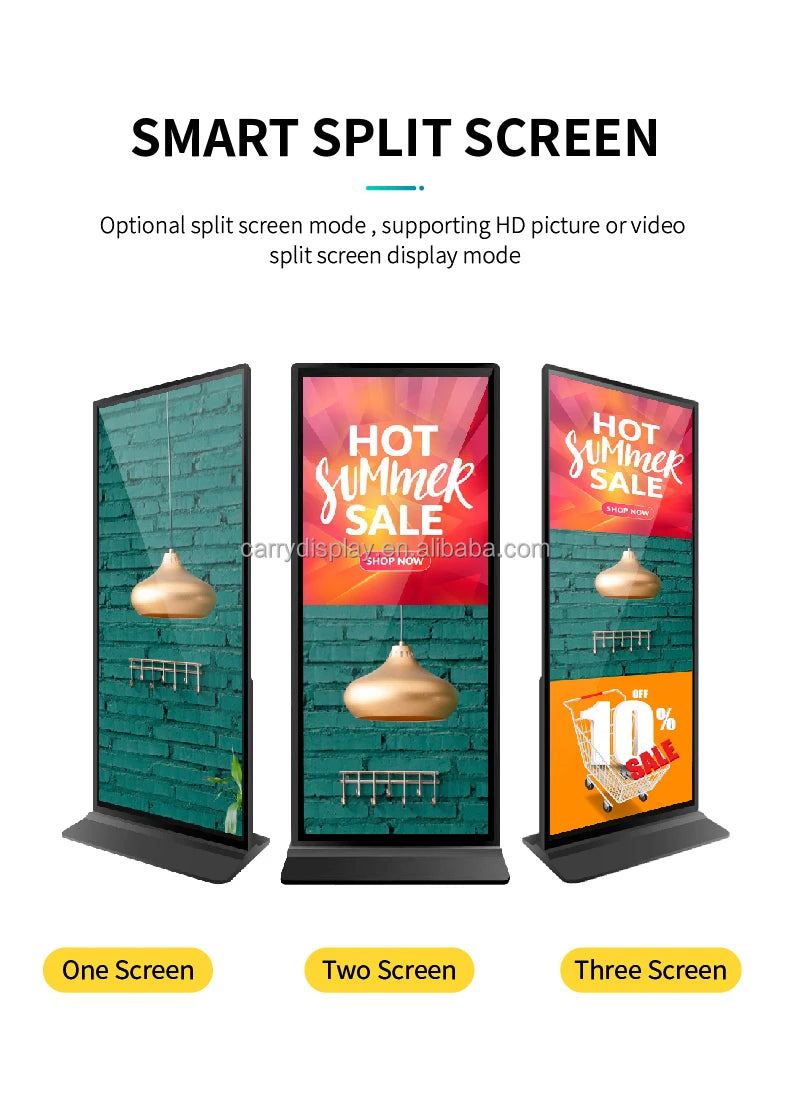 Hot Selling LCD Advertising Interactive Screen Digital Signage Kiosk Totem Floor Standing Display for Restaurant