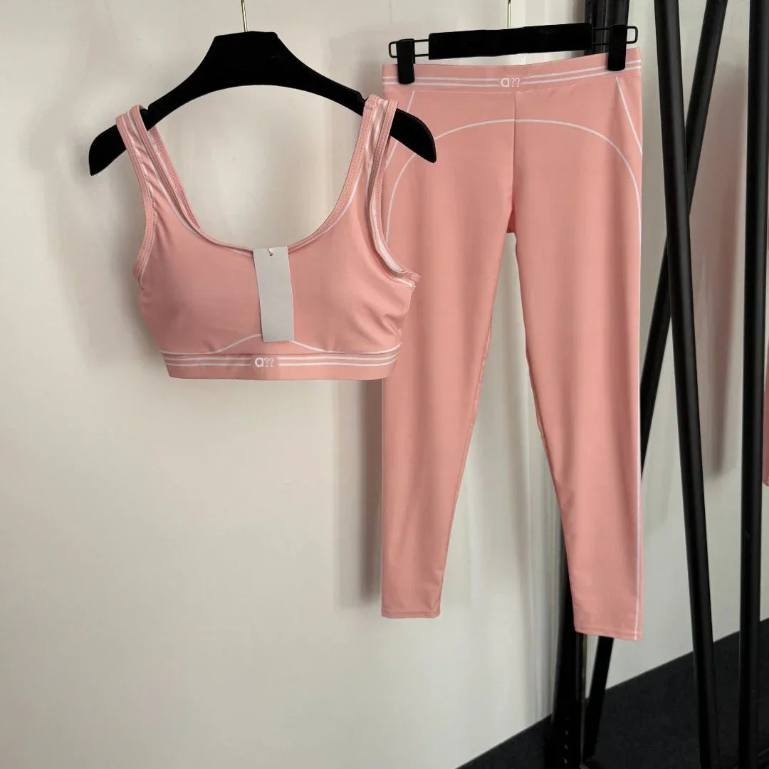 2026 Summer New Style Yoga Sports Outfit - Bandeau Top Stretchy Ankle-length Leggings