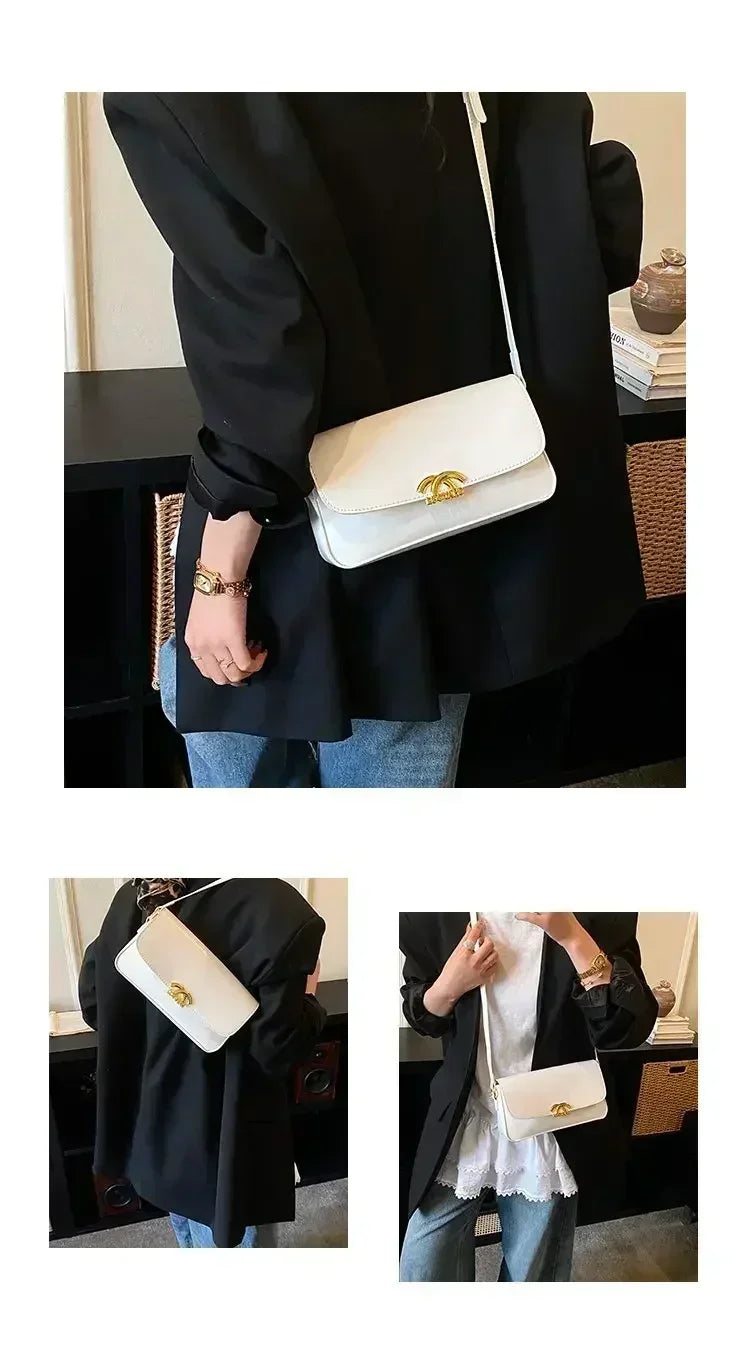Classic Designer Leather Handbag For Women Crossbody Shoulder Bag Elegant Ladies Tote Purse Luxury Brand