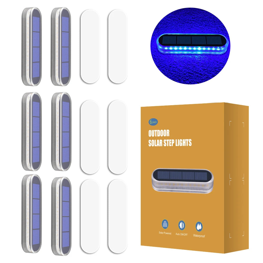 Solar Deck Light Solar Ground Light Outdoor Pathway Stair Lamp Railing Fence Yard IP68 Waterproof Driveway Solar Light