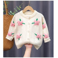 Girl Sweater 2023 Girl Sweater Knitwear Spring and Autumn New Cardigan Thickened Foreign Children Coat Handmade Children Sweater